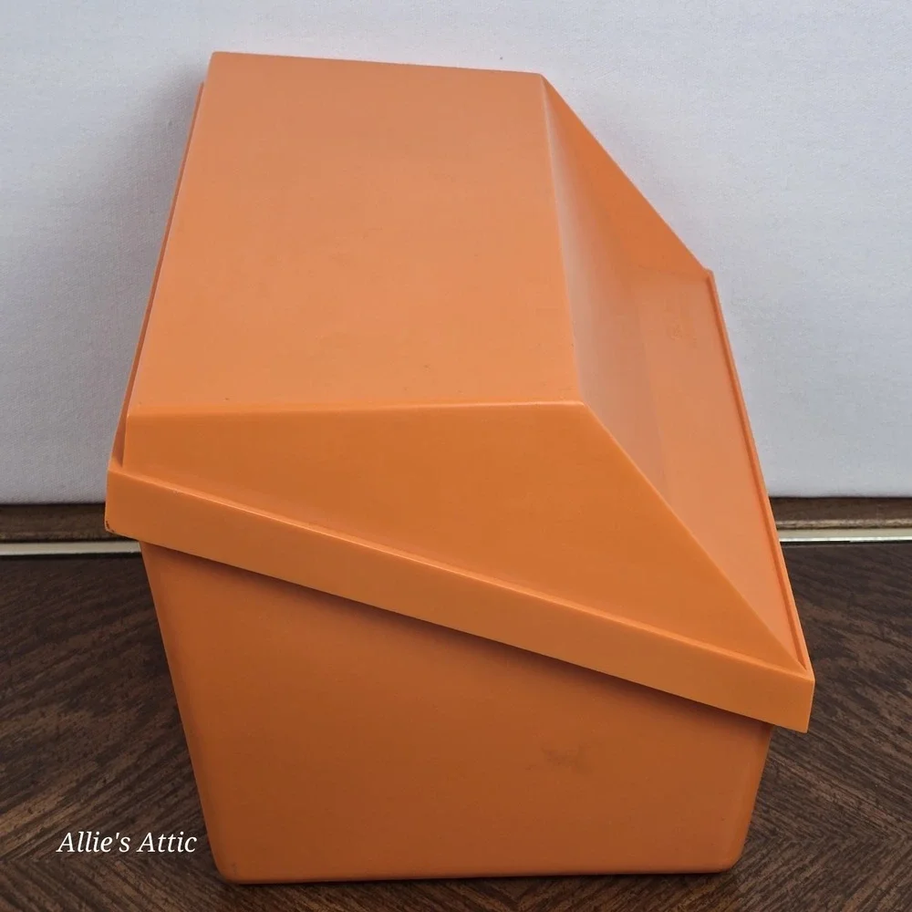 Vintage‎ Recipe Box 70s Betty Crocker Orange Storage Kitchen Decor Large 9x8x6